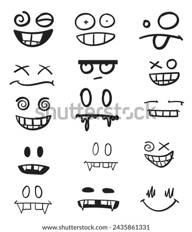 Silly Smiley Vampire Teeth Gap Punk Drip Vector