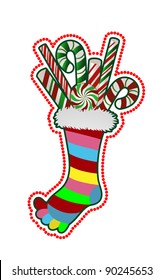 silly sock with toes - stuffed with christmas candy (layered)