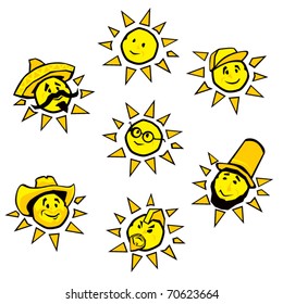 Silly Sun Illustrations