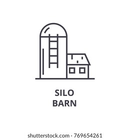 silo, barn line icon, outline sign, linear symbol, vector, flat illustration
