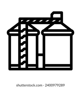 silo biomass energy line icon vector. silo biomass energy sign. isolated contour symbol black illustration