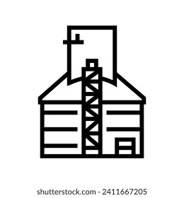 silo biomass line icon vector. silo biomass sign. isolated contour symbol black illustration