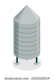 Silo building. Simple flat illustration.