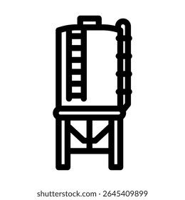 silo cimento linha ícone vetor. silo cimento sinal. isolado contorno símbolo ilustração preta