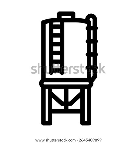 silo cement line icon vector. silo cement sign. isolated contour symbol black illustration
