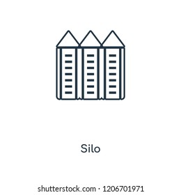 Silo concept line icon. Linear Silo concept outline symbol design. This simple element illustration can be used for web and mobile UI/UX.