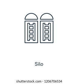 Silo concept line icon. Linear Silo concept outline symbol design. This simple element illustration can be used for web and mobile UI/UX.