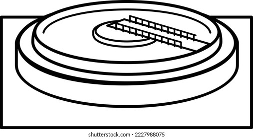 Silo Decanters Concept, Sludge Dewatering vector outline icon design, Water Treatment and Purification Plant symbol, Sterilization and Filtration Industry Sign, Desalination Biotechnology illustration