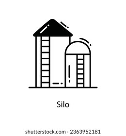 Silo doodle Icon Design illustration. Agriculture Symbol on White background EPS 10 File