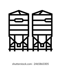 silo fertilizer line icon vector. silo fertilizer sign. isolated contour symbol black illustration