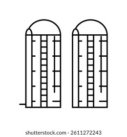 silo grain farmer line icon vector. silo grain farmer sign. isolated contour symbol black illustration