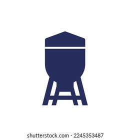 silo, grain storage icon on white