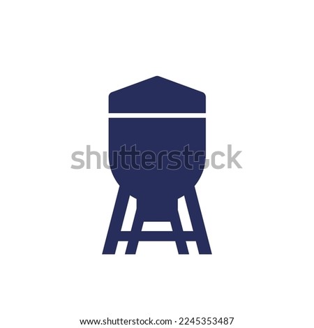 silo, grain storage icon on white