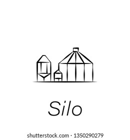 silo hand draw icon. Element of farming illustration icons. Signs and symbols can be used for web, logo, mobile app, UI, UX