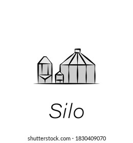 silo hand draw icon. Element of farming illustration icons. Signs and symbols can be used for web, logo, mobile app, UI, UX