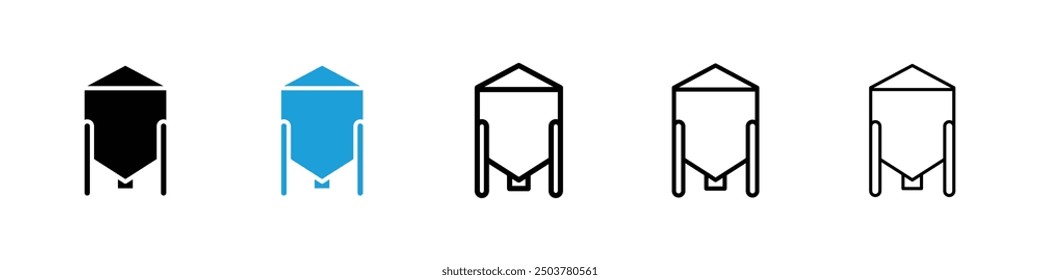 Silo icon in black and blue colors