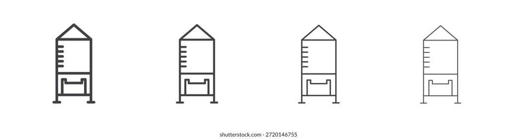 Ícone de silo conceito Pictograma Linear. Ilustração de elemento simples.