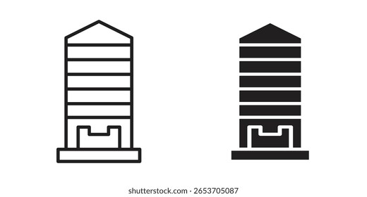 Silo icon design element. Editable stroke. Vector