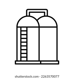 Silo icon. Granary. Pictogram isolated on white background. Vector illustration.