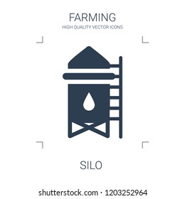silo icon. high quality filled silo icon on white background. from farming collection flat trendy vector silo symbol. use for web and mobile