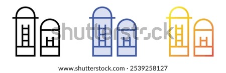 silo icon. Linear, Blue Fill and Gradient Style Design Isolated On White Background