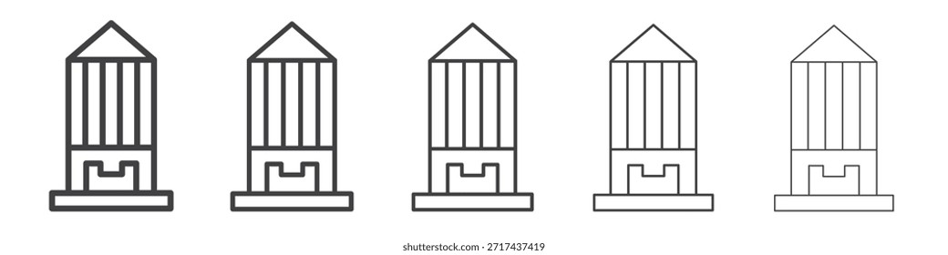 Silo-Symbol in linearen Strichen Konzept