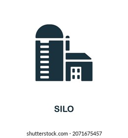 Silo icon. Monochrome sign from farming collection. Creative Silo icon illustration for web design, infographics and more