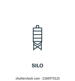 Icono de Silo. Icono de Silo simple monocromo para plantillas, diseño web e infografías