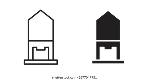 Conjunto de iconos de silo línea de arte y diseño de glifos. Eps10