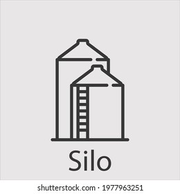 silo icon vector icon.Editable stroke.linear style sign for use web design and mobile apps,logo.Symbol illustration.Pixel vector graphics - Vector