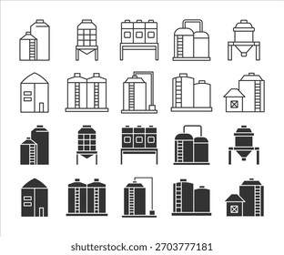 Silo icon vector set illustration