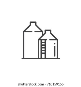 Silo line icon, outline vector sign, linear style pictogram isolated on white. Symbol, logo illustration. Editable stroke