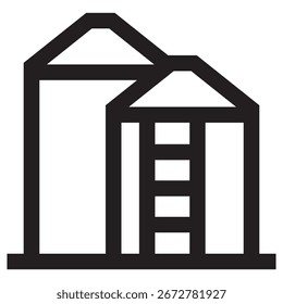 Ícone de Vetor Moderno de Silo - Modelo de Símbolo de Ilustração Mínima para Design de IU de Aplicativo Móvel da Web