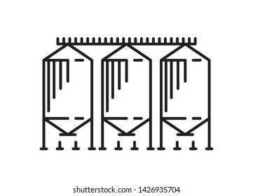 Silo outline design concept from Agriculture, Simple granary line art element