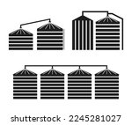 Silo storage icon. Granary Icon, and  warehouse icon vector