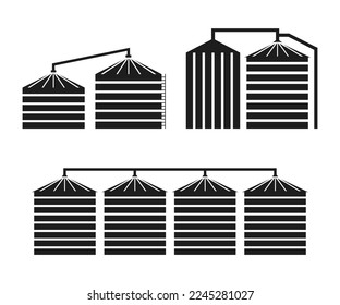 Silo storage icon. Granary Icon, and  warehouse icon vector