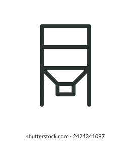 Silo storage system isolated icon, grainery vector symbol with editable stroke