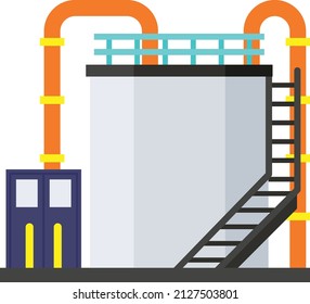 Silo Storage Tanks Concept, Cylinder Fuel Tanker with Panel Vector Icon Design, Oil and Gas industry Symbol, Petroleum  and gasoline Sign, Service and supply stock illustration