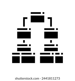 silo structure seo glyph icon vector. silo structure seo sign. isolated symbol illustration