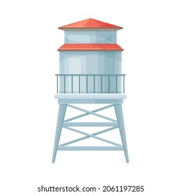 Silo Tower For Grain Storage, Agricultural Building Flat Vector Illustration