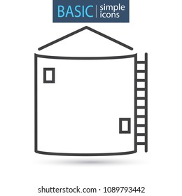 Silo tower line basic icon