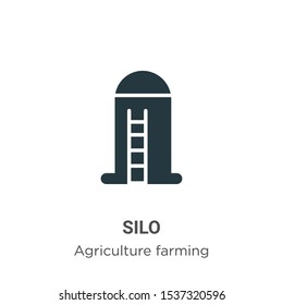 Silo vector icon on white background. Flat vector silo icon symbol sign from modern agriculture farming and gardening collection for mobile concept and web apps design.