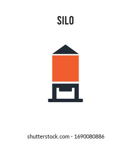 Silo vector icon on white background. Red and black colored Silo icon. Simple element illustration sign symbol EPS