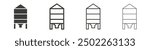 Silo vector icon set in black solid and outline.