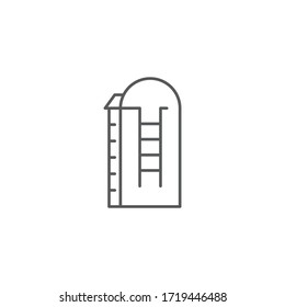 Silo vectorial símbolo almacenamiento aislado en fondo blanco