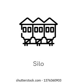 silo vector line icon. Simple element illustration. silo outline icon from farming concept. Can be used for web and mobile