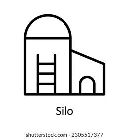 Silo-Vektorgrafik    Skizze Design Illustration. Agrarsymbol auf weißem Hintergrund EPS10-Datei