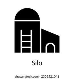 Silo vector    Solid Icon Design illustration. Agriculture  Symbol on White background EPS 10 File