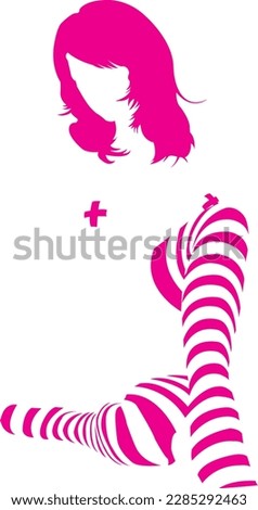 Silohuette girl with stipe socks posing 
