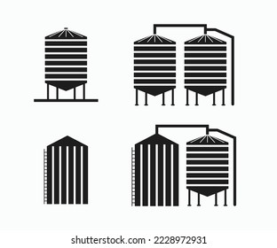 Silos storage icon, Granary Icon, and Silo icon from Agriculture on white background.